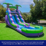 16’ Purple Tropical Lightweight Premium Commercial Grade Water Slide Inflatable with Attached Pool for Kids and Adults (with Blower), Wet Dry Use, Summer Fun image 4