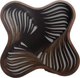 Design a modern coffee table - natural walnut veneer, tempered glass tabletop, layered wave shape, rustic wood, modern living room table, luxurious home and office decoration, central table in the living room. image 2