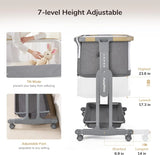 Maydolly Baby Bassinet Bedside Crib, 3-in-1 Baby Bassinet Bedside Bed with Mattress and Soft, Breathable Sheet, 7-Height Adjustable, Stable and Reliable Crib for Nursery image 3