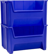 Akro-Mils 13017 Stack-N-Store Heavy Duty Stackable Open Front Plastic Storage Container Bin, (15-Inch x 20-Inch x 12-1/2-Inch), Gray, (3-Pack) image 3