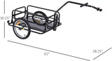 Foldable Bike Cargo Trailer, 80lbs Capacity, 16′′ Wheels, Black, with Hitch image 3
