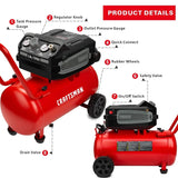 CRAFTSMAN HARD Air Compressor, 10 Gallon 1.8 HP 175 PSI, 4.0CFM@90PSI, Oil Free and Maintenance Free, Portable with Large Wheels, CMXECXA0201041 image 2