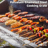 Upgraded 4 Burner BBQ Propane Gas Grill with Cast Iron Grates & Side Stove, 44,000 BTU Stainless Steel Burner Barbecue Grill for Patio, Camping, Outdoor Cooking MELLCOM image 2