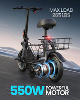 Electric Scooter with Large Basket, 550W Motor image 4