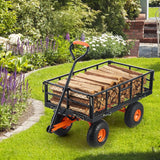 Garden Dump Cart, Heavy Duty Garden Wagon Yard Dump Wagon with Removable Sides, Convert to Flatbed, Utility Liner, 10in All Terrain Wheels image 2