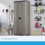 72-Inch Platinum Resin Storage Cabinet with Durable Double-Wall Construction, and Metal-Reinforced Shelves for Basement, Utility Room and Garage Storage, Platinum, Made in the USA image 3