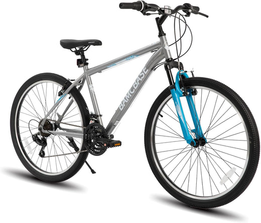 26/27.5 Inch Mountain Bike, Mens Womens MTB with 21 Speeds, High-Tensile Steel Frame, V Brake, Hardtail Bicycle for Adults
