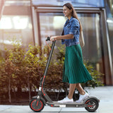 Electric Scooter - 8.5" Solid Tires, 350W Motor, Up to 19 MPH and 21-23 Miles Long-Range Portable Foldable Commuting Scooter for Adults with Double Braking System and App image 2