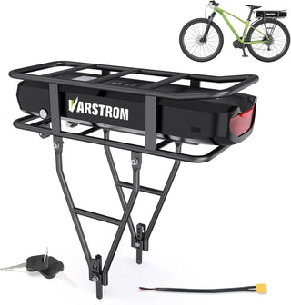 Ebike Battery 48V 17.5AH Lithium ion Rear Rack Battery for BAFANG/Voilamart/PEXMOR/AW 48V200W-1000W Ebike Kit,48V E Bike Batteries with Luggage Rack,Taillight,30A BMS,3A Fast Charger & Safety Lock
