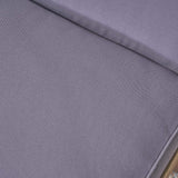 Outdoor rosewood recliner (set of two), gray surface / dark gray seat cushion image 3