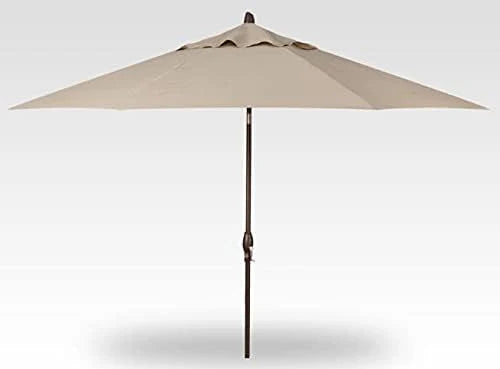 Luxurious automatic tilting octagonal market umbrella, 9 feet long - outdoor terrace, veranda, pool, backyard standalone umbrella - ultra-high strength, equipped with bronze frame and Obrazia 2 fabric (khaki color)