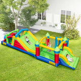 Inflatable Obstacle Course Bounce House, Kids Huge Sectional Bouncy Castle with Dual Slides, Tunnels, Bounce Area, Climbing, Obstacles, Playhouse for Kids Indoor Outdoor Birthday Party Gift image 3