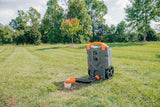 28-gallon portable camping vehicle/rv travel tank | Equipped with 2 controllable non-flat-front wheels and built-in valve | Includes detachable 24-inch tow bar, 3-foot sewage hose and other RV accessories image 4