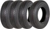 Set of 4 ST225/75R15 Radial Trailer Tire, ST225-75R15 ST 225/75R15, 10 Ply Load Range E, 117N