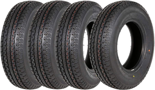 Set of 4 ST225/75R15 Radial Trailer Tire, ST225-75R15 ST 225/75R15, 10 Ply Load Range E, 117N