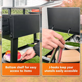 Foldable barbecue table cart, black stone portable frying pan, Weber, Onni pizza oven - Portable outdoor barbecue preparation table, equipped with a bag, very suitable for camping and tailgate events. image 4