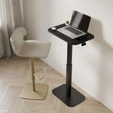 Adjustable height side table, a versatile decorative item suitable for both home and office settings. It features precise engineering for effortless height adjustment, ensuring excellent stability (white base and carbon fiber tabletop) image 2
