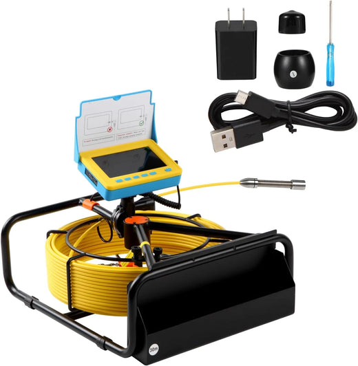 Sewer Camera, 4.3" Pipe Drain Inspection Camera with DVR Function & Snake Cable, Waterproof IP68 Borescope w/LED Lights (131.2ft/40M)