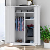 Metal Storage Cabinets Locker with Lock Door, 72'' Clothing Coat Steel Storage Freestanding Wardrobe for Office, Home, School, Employee,Gym,Fire Department (1PC-Black) image 3