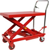 500LBS Hydraulic Lift Table Cart, 30" Lifting Height., Double Scissor Lift Table with 4 Wheels and Non-Slip Pad, Hydraulic Scissor Lift Table for Material Handling and Transportation image 2