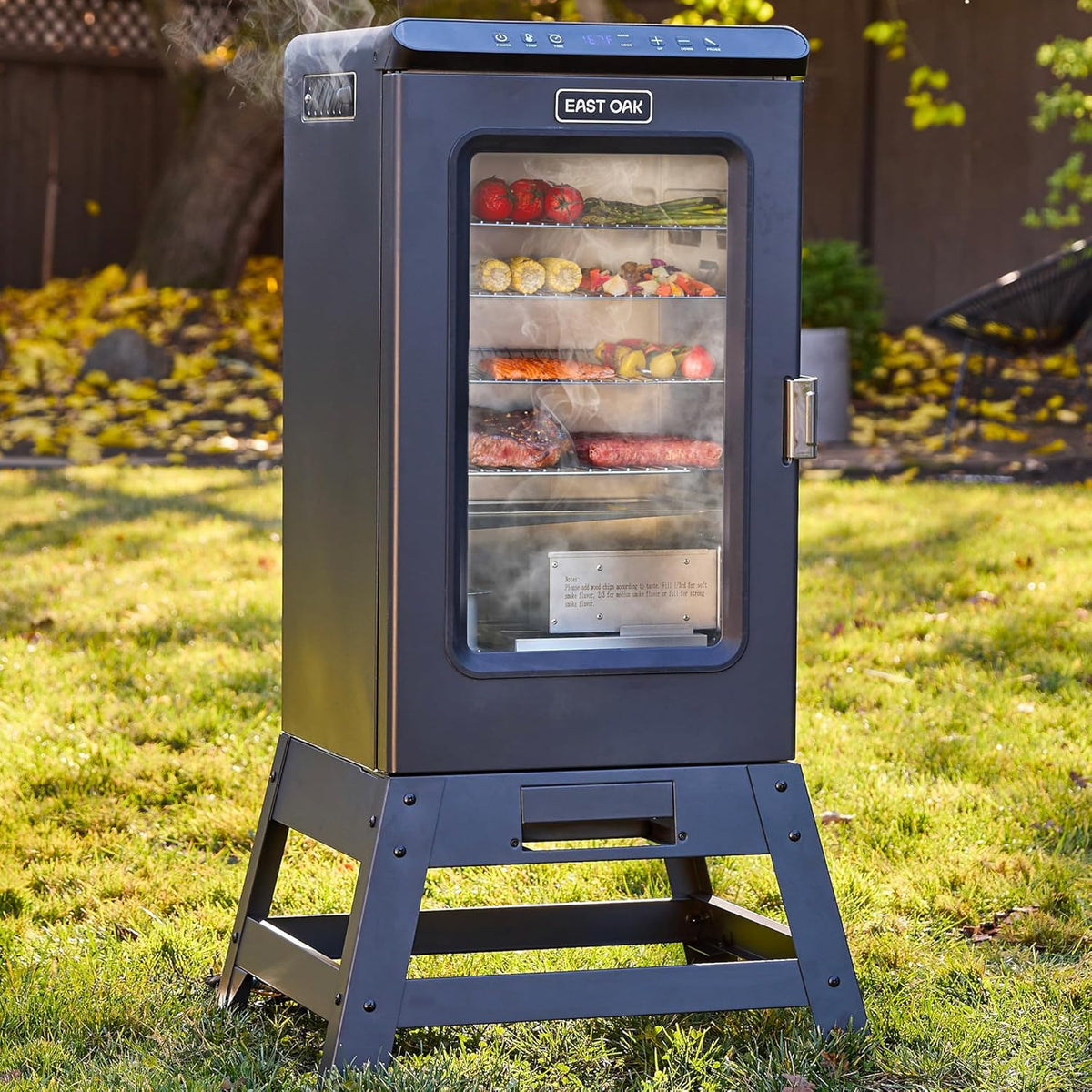 30-inch electric oven | Built-in meat detector and outdoor-specific stand | Up to 6 times longer baking time, adjustable side spice loader | With a 725 square inch cooking area, it can achieve more baking effects