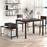 Dining Table and Chairs Dining Table Set with 2 Chairs and 1 Bench Bar Set Kitchen Table and Chairs for Dining Room Bistro Set，Pure White image 3