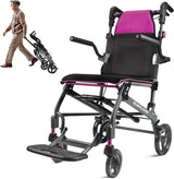Wheelchairs for Adults Transport Chair Lightweight Foldable with Telescopic Handle, 19.4lbs Portable Folding Travel Wheel Chairs for Seniors image 3