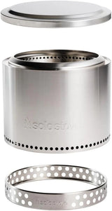 The "Stove Fire Pit" 2.0 with a bracket, 19.5-inch non-flaming pit, detachable ash tray - Portable outdoor fire pit - Stainless steel wood-burning fireplace, suitable for 4 - 6 people, weighs 21.75 pounds, ashes image 2