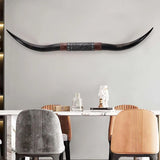 70" Long Horn Bull Horns, Longhorn Skull Wall Decor, Faux Taxidermy, Rustic Animal Head Wall Art, Living Room Decor image 3