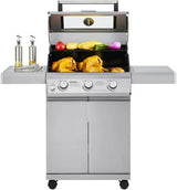 Larger 4-Burner Propane Gas Grills bbq Stainless Steel Heavy-Duty Cabinet Style with Knob Controls Side Burner Mesa 400m image 4