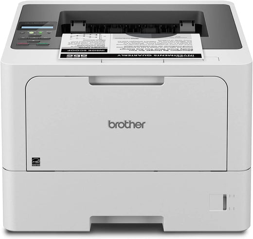 Business single-color laser printer, equipped with dual paper trays, wireless network and gigabit Ethernet connection, double-sided printing, large-capacity paper storage and mobile printing function, white model