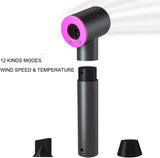 Anion Hair Dryer, Hot Air and Cold Air Available Negative Ion Cordless Hair Blower USB Output As Power Bank for Digital Charging Smart Battery Indicator Travel Hair Blower image 4