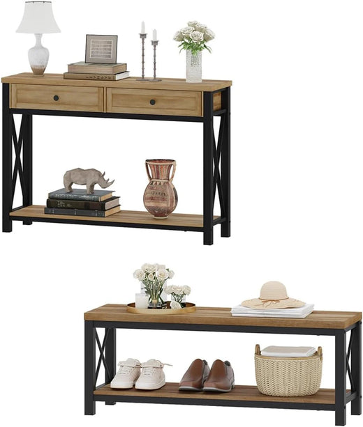 Wooden furniture sets, cabinets with drawers and storage benches with shoe racks, are suitable for entrances, living rooms and bedrooms.