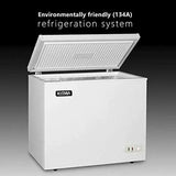 Commercial Top Chest Freezer 7 Cu. Ft - Deep Ice Cream Freezer with Wire Storage Basket, Solid Door, for Groceries, Kitchen, Restaurant White image 2