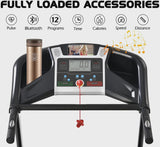 3.5HP Folding Treadmill with 15% Auto Incline 12 Preset Programs for Running Walking Exercise, 330LB Capacity, Double Running Board Shock... image 2