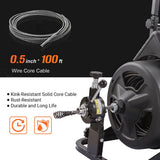 Drain Snake Commercial w/Attachments 100' Electric Sewer image 2