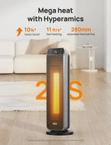 Dreo Space Heater for Inside, Electric Heater for Home with Remote, 24 in 11ft/s Fast Quiet Heating, 3 Modes, Safe Energy Efficient Heaters for... image 2