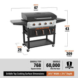 Blackstone 4-Burner 36" Propane Outdoor Griddle with Air Fryer and Hood image 4