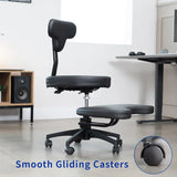Cross-Legged Office Chair – Adjustable Height Floor Chair with Back Support for Yoga, Meditation, and ADHD (Black, CHAIR-CL02B-R) image 4