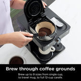Italian espresso machine and coffee-making system, featuring three espresso brewing modes, supporting single-portion coffee and Nespresso capsules, with a built-in frother, capable of making Italian espresso, cappuccino and latte. Black style. image 2