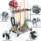 Metal Garden Tool Organizer Large Tool Rack Garage Storage Holder image 2