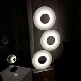 Minimalist art circle living room decorative floor lamp, warm white adjustable LED lamp, with shadow effect creating an atmosphere, acrylic material, indoor lamp image 4