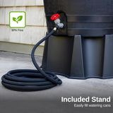 RTS Home Accents 50-Gallon ECO Rain Barrel Made with 100% Recycled Plastic, Flat Back Rain Water Collection Barrel, Black image 3