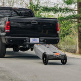 28-gallon portable camping vehicle/rv travel tank | Equipped with 2 controllable non-flat-front wheels and built-in valve | Includes detachable 24-inch tow bar, 3-foot sewage hose and other RV accessories image 2
