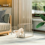 Acrylic dog cage - Clear and transparent dog house - Indoor lockable - High-intensity ventilation dog house - Suitable for small to medium-sized dogs (weighing no more than 45 pounds) - Fashionable transparent dog house cage, 30 inches long, 20 inche image 3