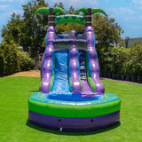 16’ Purple Tropical Lightweight Premium Commercial Grade Water Slide Inflatable with Attached Pool for Kids and Adults (with Blower), Wet Dry Use, Summer Fun image 2