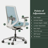 Ergonomic office chair - A versatile office chair with adjustable lumbar support, breathable mesh backrest, and stable wheels - Experience the best comfort and support - Sapphire color image 3