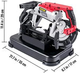 Portable Band Saw, 110V Removable Alloy Steel Base Corded Band Saw, 5 Inch Cutting Capacity Hand held Band Saw,Variable Speed Portable Bandsaw, 10Amp Motor Deep Cut Band saw for Metal Wood image 4