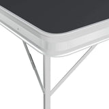 Folding Camping Table with 2 Benches Aluminium Grey,Item colourGrey and Silver image 2