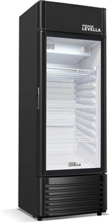 PRF125DX Glass Door Display Refrigerator 12.5 cu ft Commercial Beverage Cooler Merchandiser With Customizable Lightbox - Silver image 3